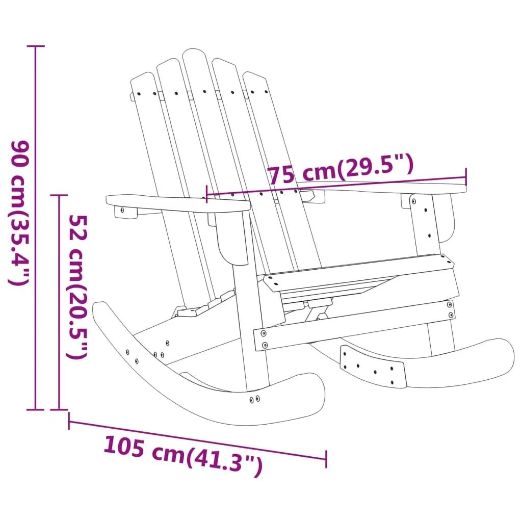 Outdoor Lounge Chair Set Adirondack Rocking 3 Piece Brown