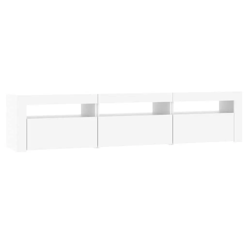 TV Cabinet with RGB LED Lights Modern White Engineered Wood 180cm