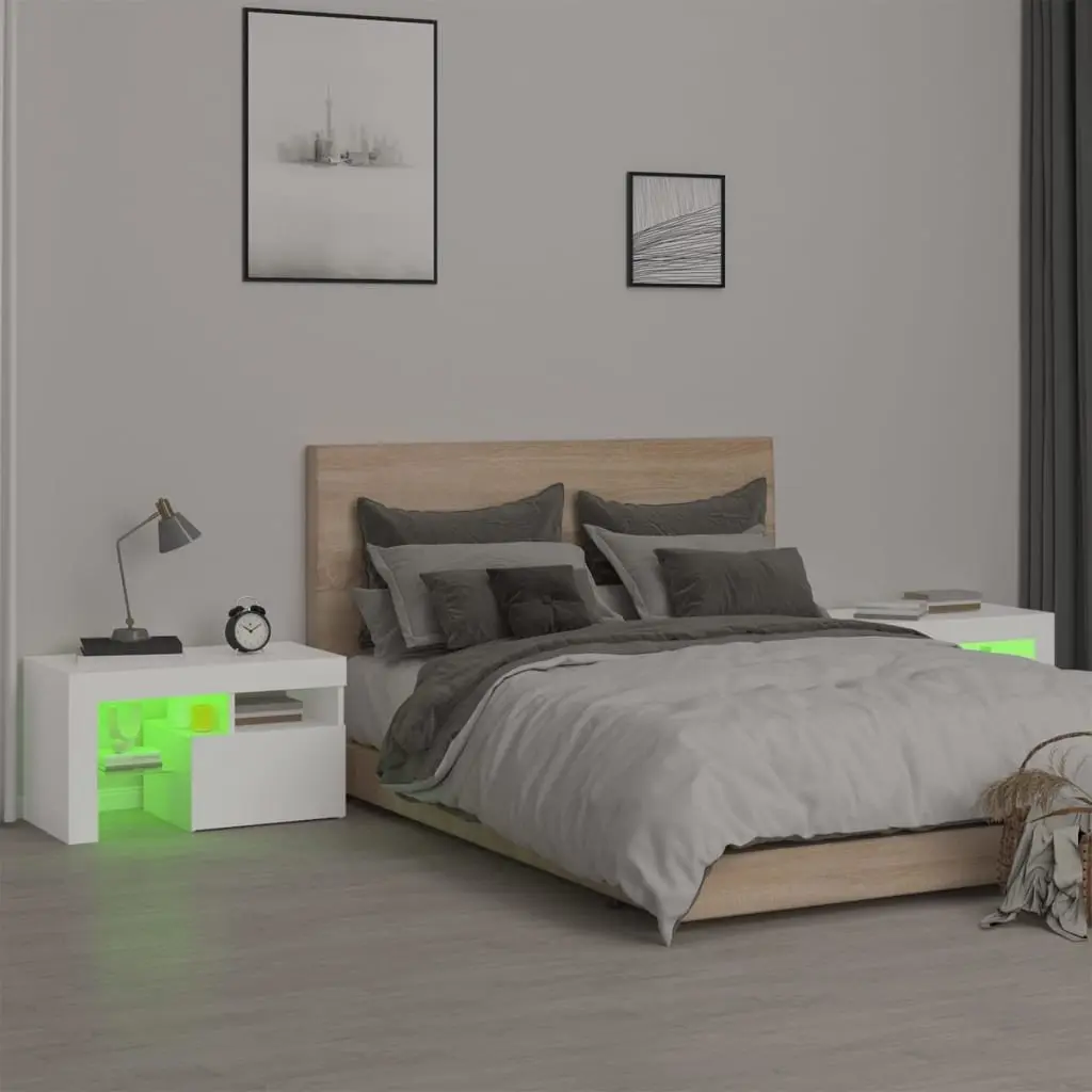 Bedside Cabinets with RGB LED Lights