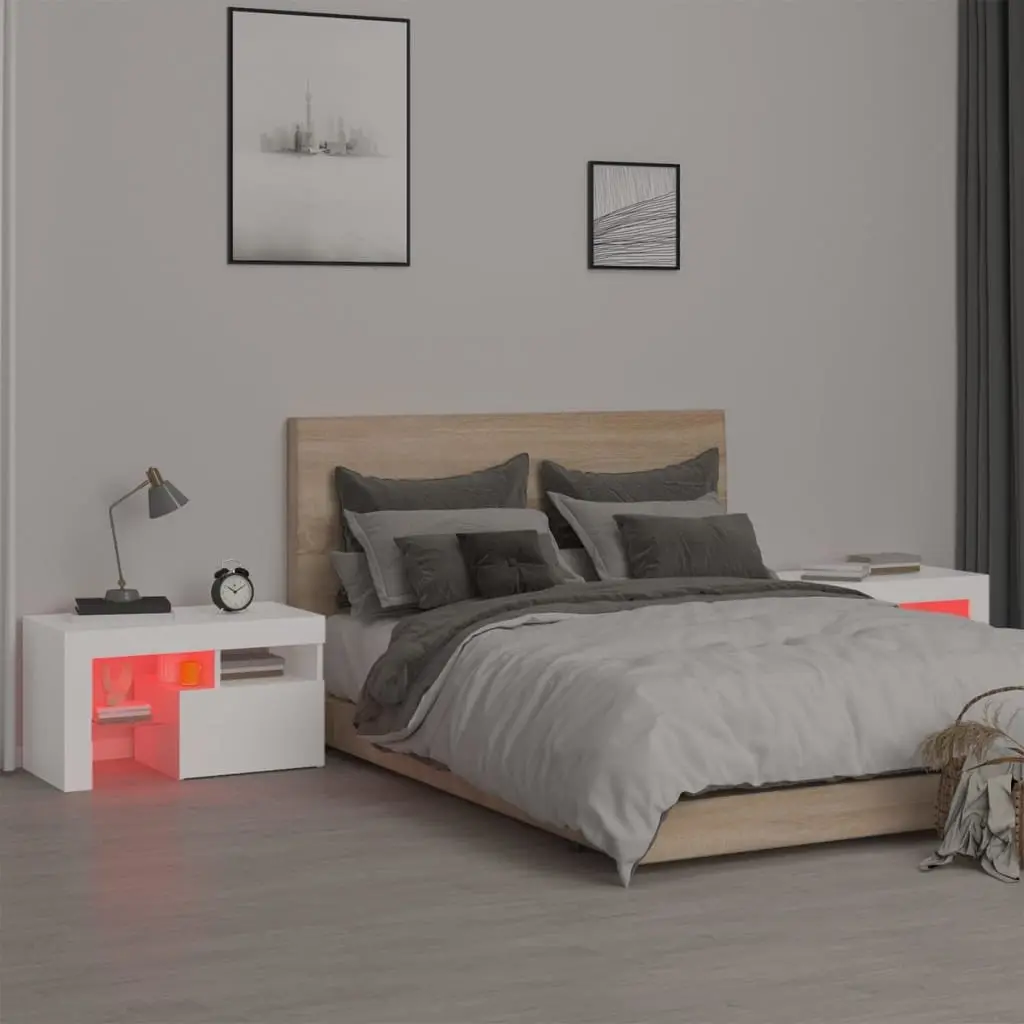 Bedside Cabinets with RGB LED Lights