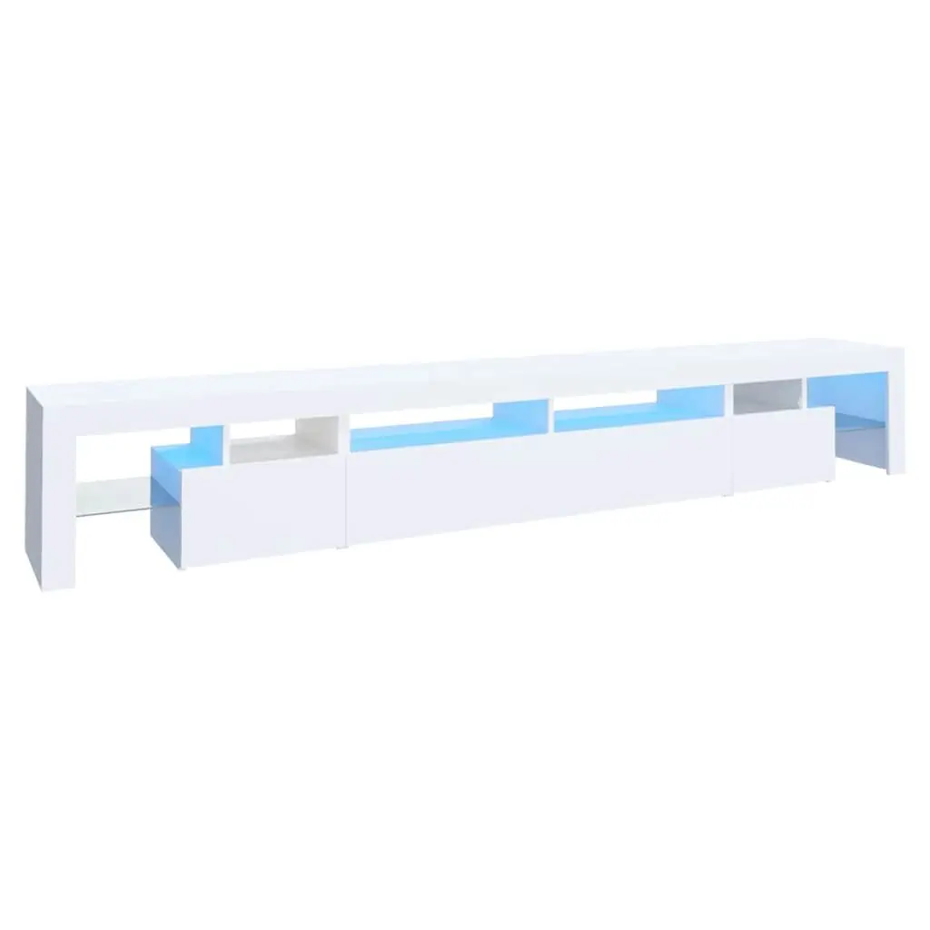 TV Cabinet with RGB LED Lights Storage Unit White Media Stand 260x36.5x40cm