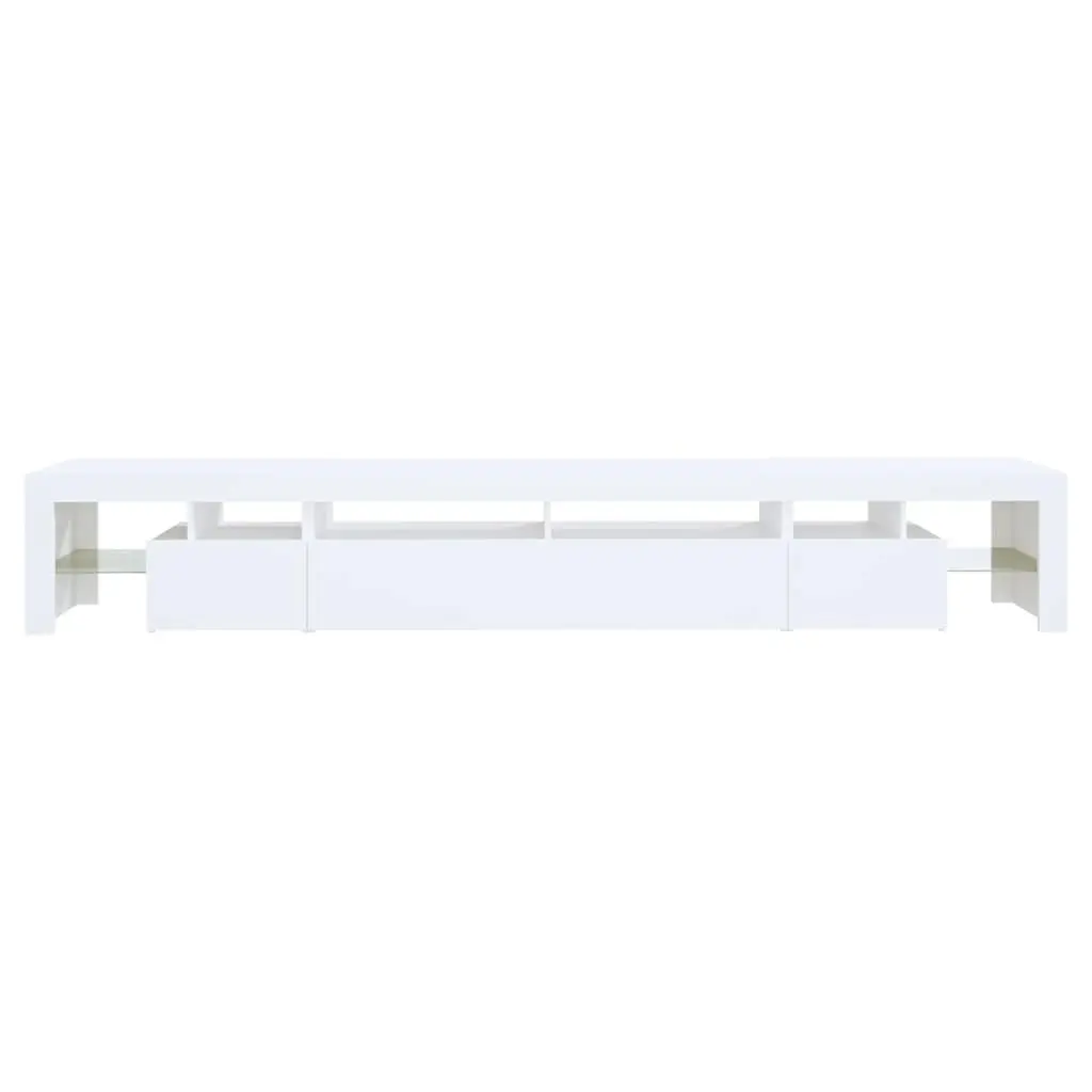 TV Cabinet with RGB LED Lights Storage Unit White Media Stand 260x36.5x40cm