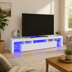 Your Friendly White TV Cabinet with LED Lights