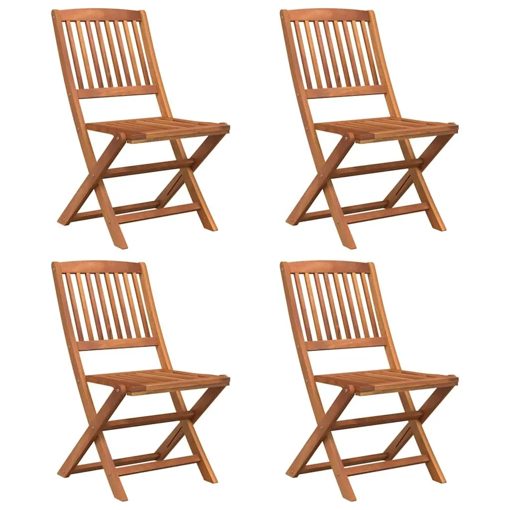 5 Piece Garden Dining Set Solid Wood Foldable Outdoor Furniture Brown