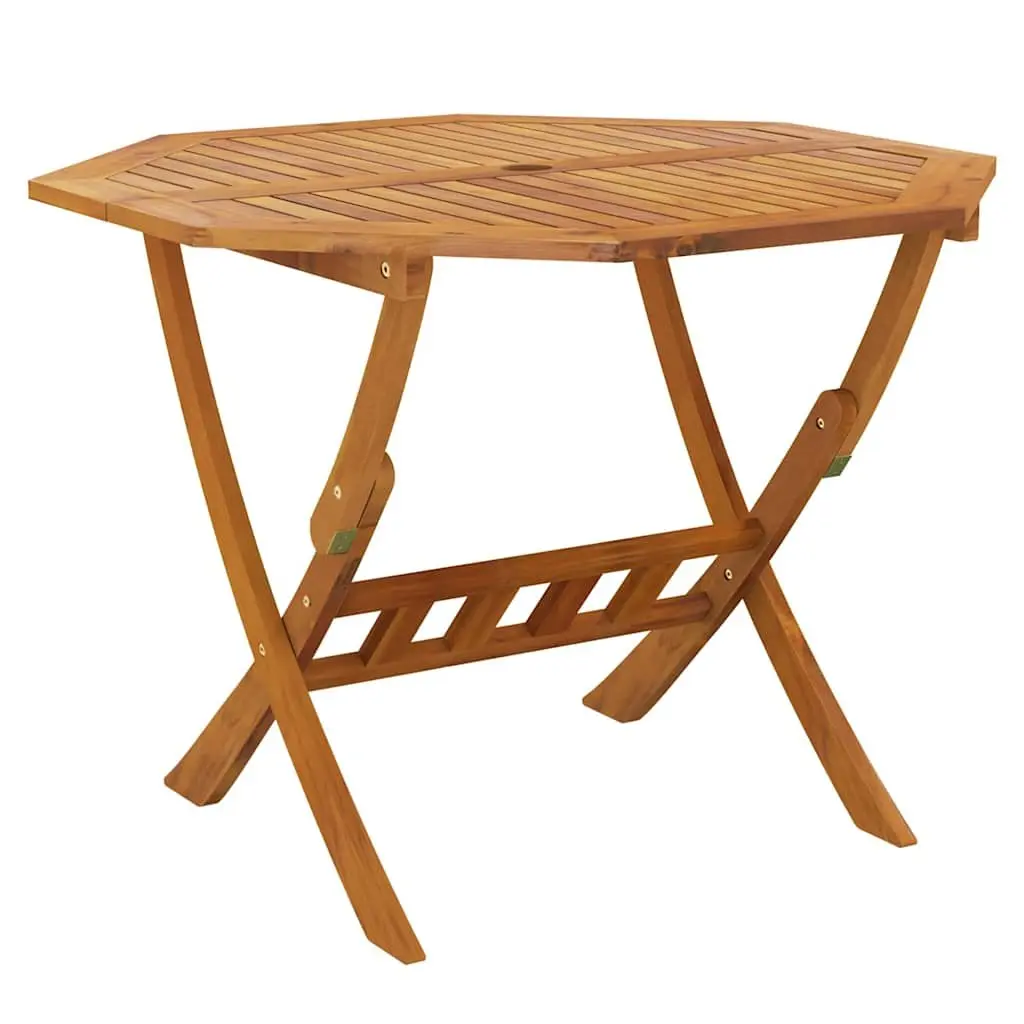 5 Piece Garden Dining Set Solid Wood Foldable Outdoor Furniture Brown