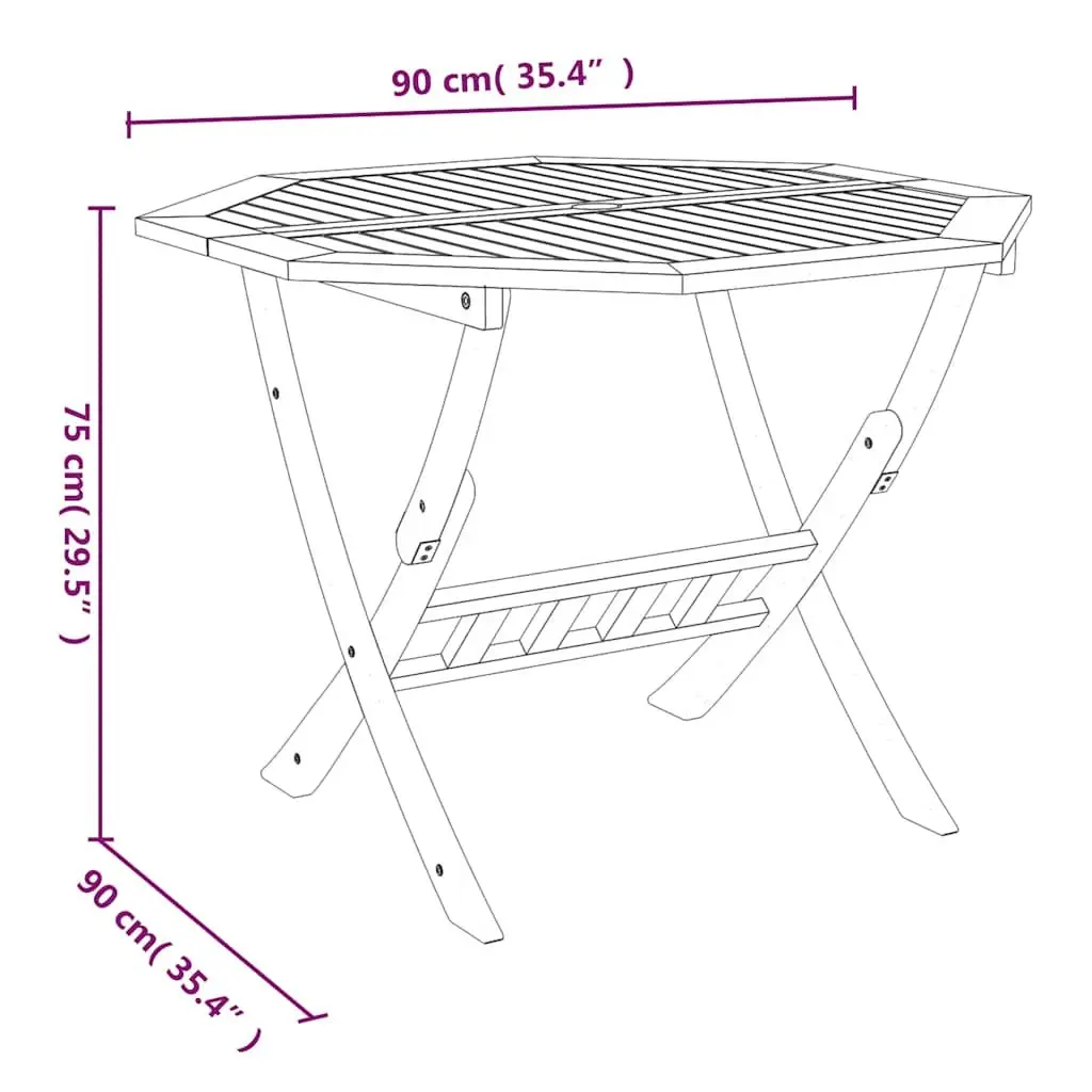 5 Piece Garden Dining Set Solid Wood Foldable Outdoor Furniture Brown