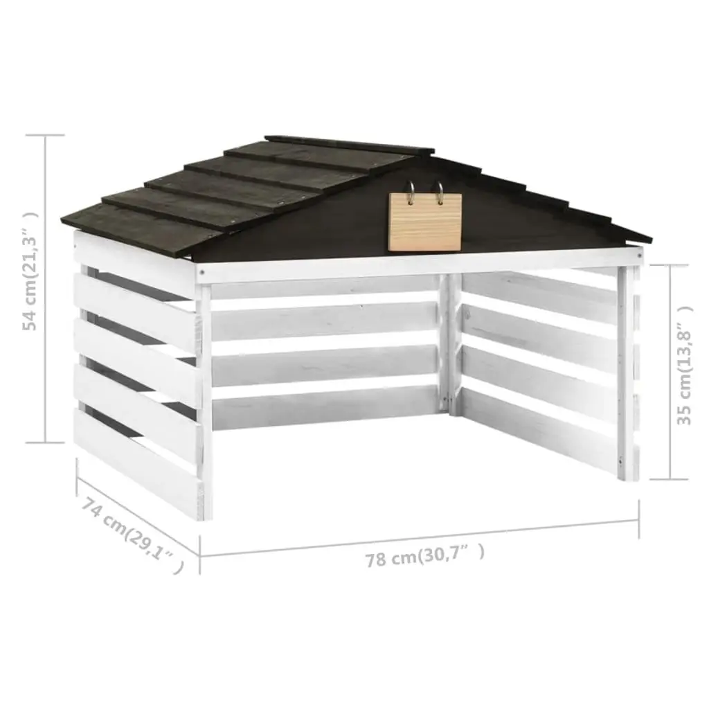 Robotic Lawn Mower Garage Outdoor Storage Shed Protection Cover Black White 78 x 74 x 54 cm