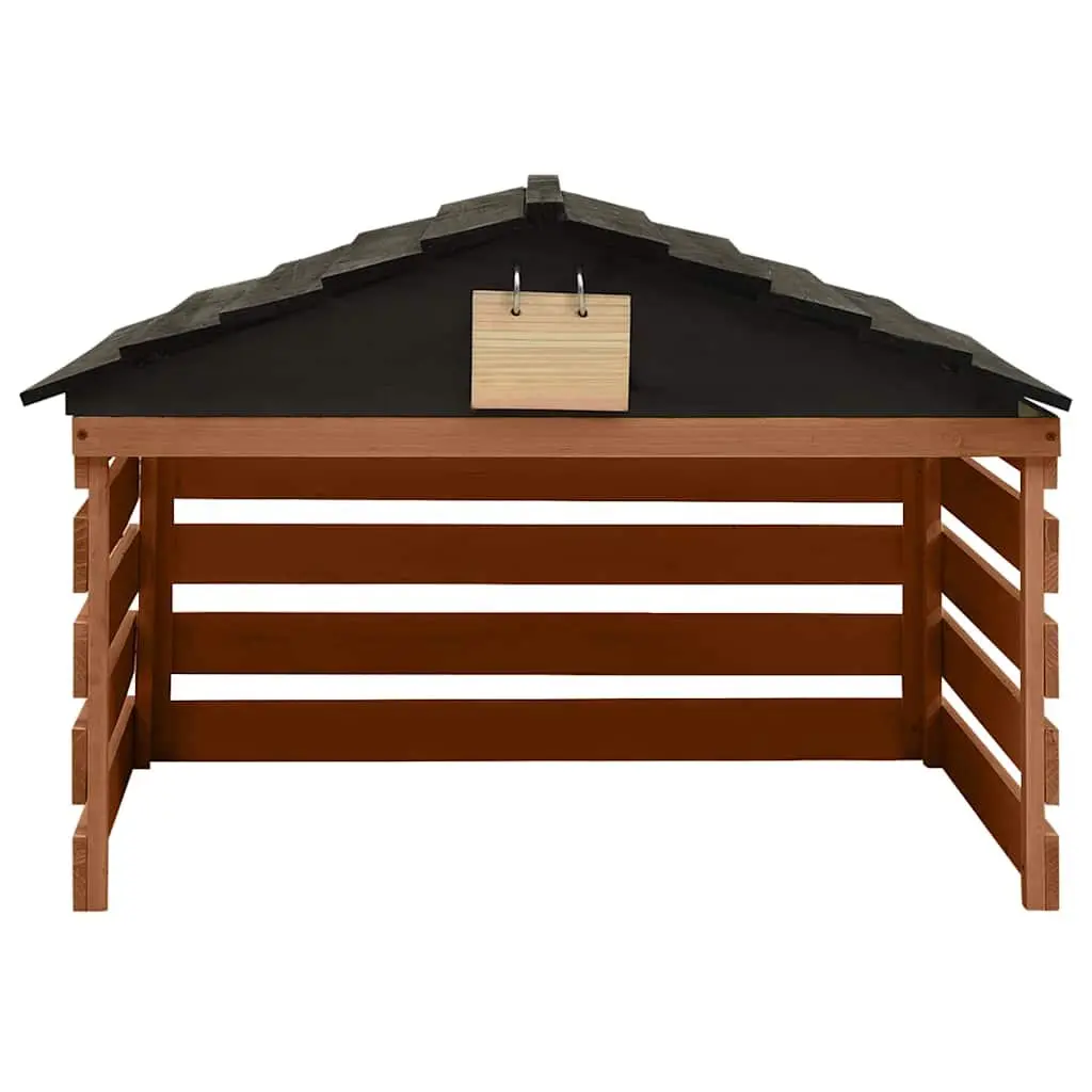 Robotic Lawn Mower Garage Outdoor Storage Brown Firwood 78 x 74 x 54 cm