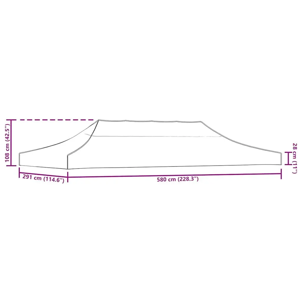 Party Tent Roof 6x3 m Beige Oxford Replacement Canopy Top Cover
