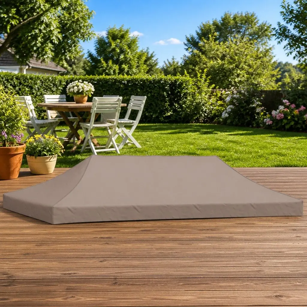 Outdoor Canopy Top Replacement Cover UV Weather Resistant 6x3m Taupe for Party Tent