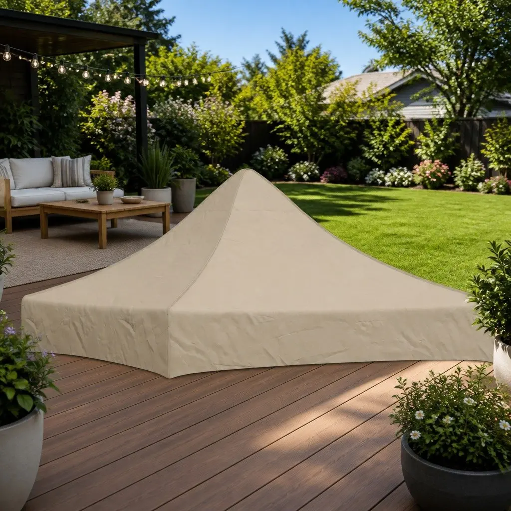 Party Tent Roof Replacement Canopy 2x2m Beige Outdoor Garden Marquee
