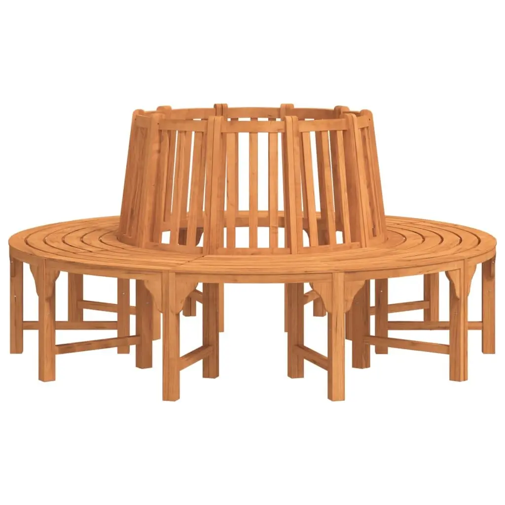 Round Tree Bench Solid Wood Eucalyptus Circular Outdoor Seating 208 cm