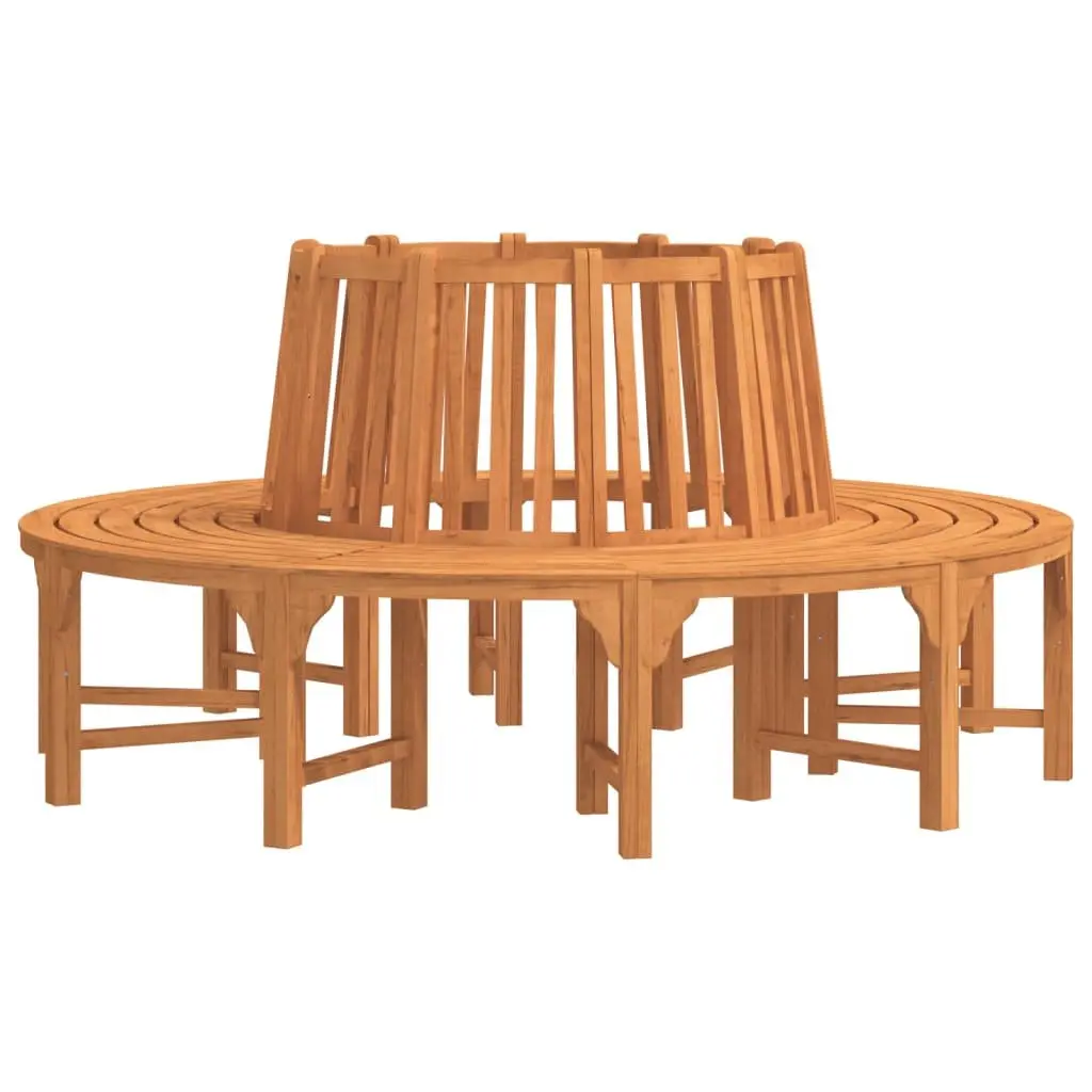 Round Tree Bench Solid Wood Eucalyptus Circular Outdoor Seating 208 cm