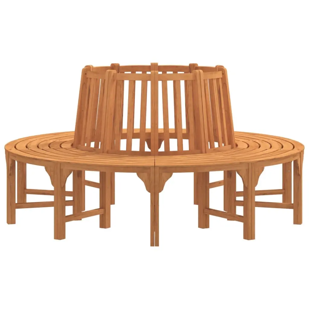 Round Tree Bench Solid Wood Eucalyptus Circular Outdoor Seating 208 cm