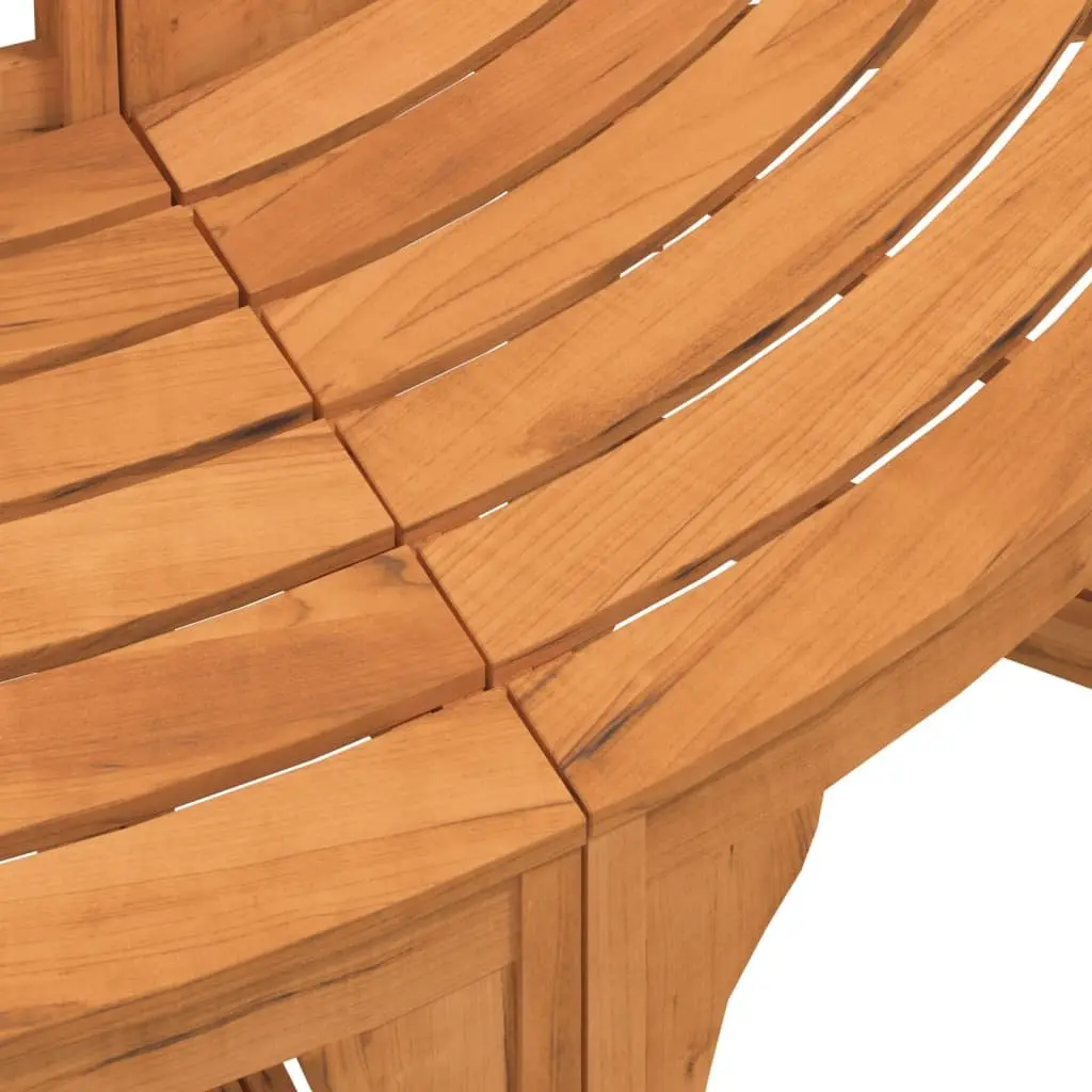 Round Tree Bench Solid Wood Eucalyptus Circular Outdoor Seating 208 cm
