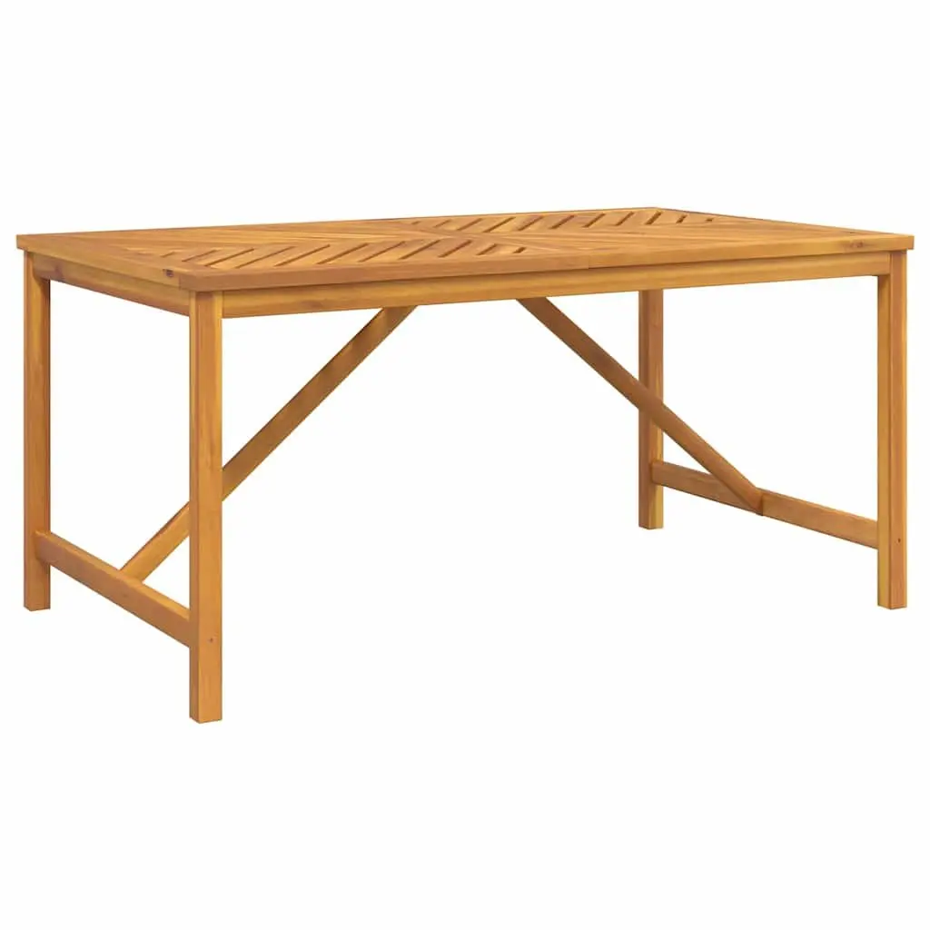 Garden Dining Set Modern Rectangular 5 Piece Brown Solid Acacia Wood Table Chairs