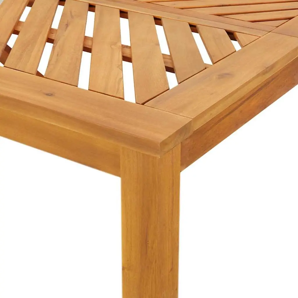 Garden Dining Set Modern Rectangular 5 Piece Brown Solid Acacia Wood Table Chairs