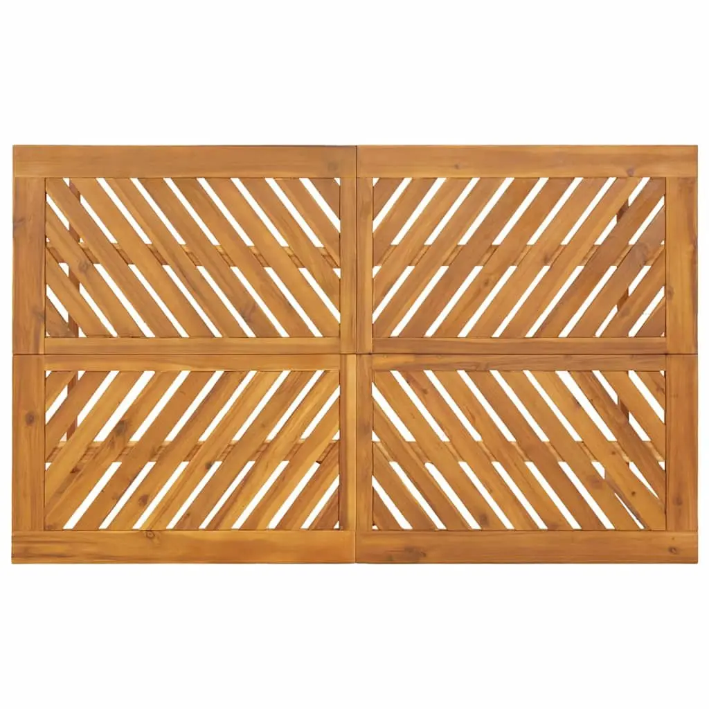 Outdoor Dining Set Rectangular Table 6 Chairs Solid Acacia Wood Brown