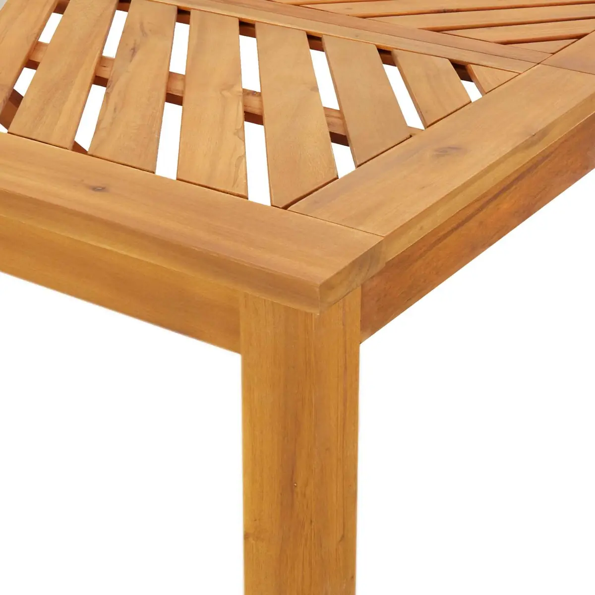 Garden Dining Set Brown Acacia Wood 4 Piece Outdoor Table Chairs