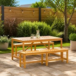 Friendly 3-Piece Acacia Wood Dining Set for You