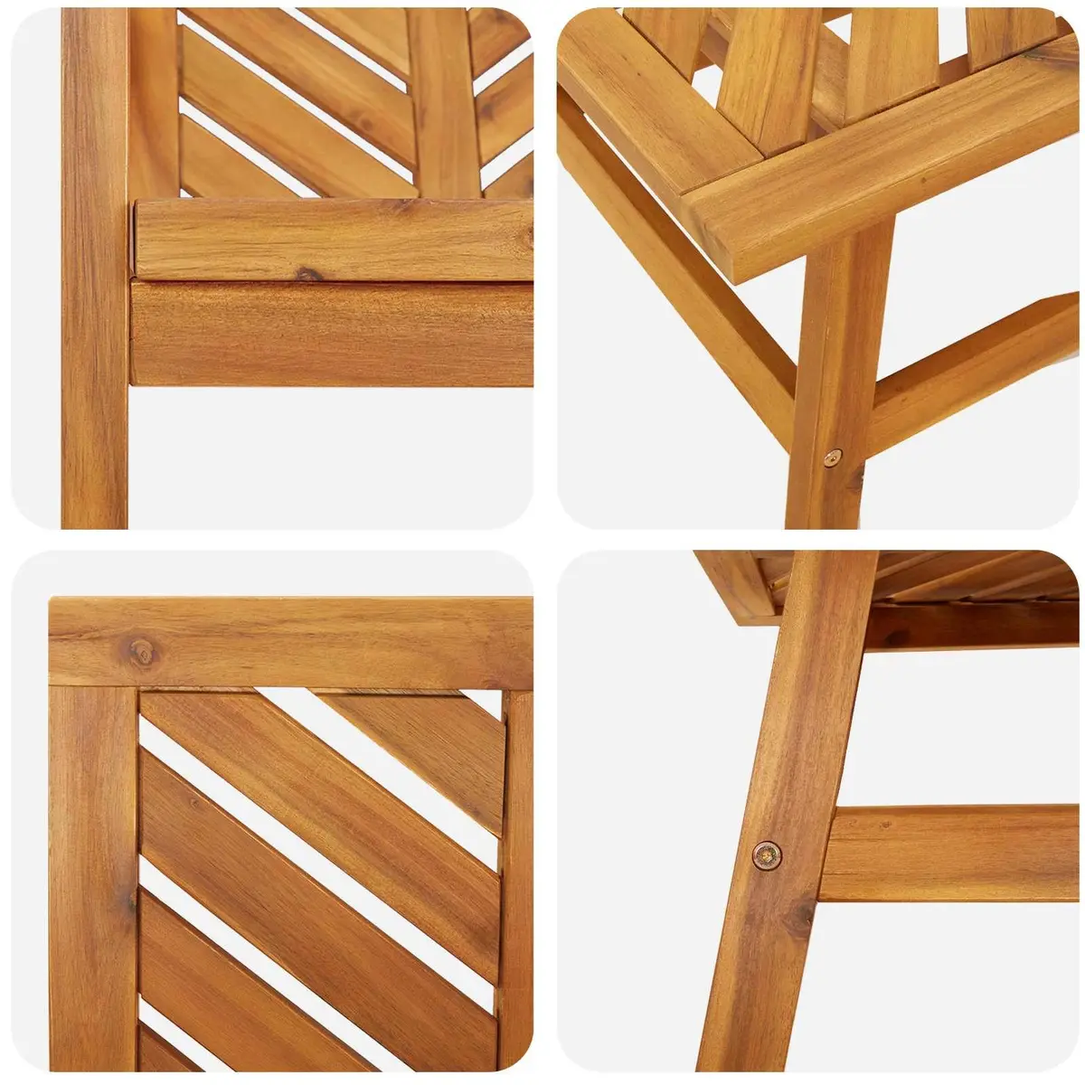 Garden Lounge Set 3 Piece Outdoor Furniture Brown Acacia Wood Patio Seating