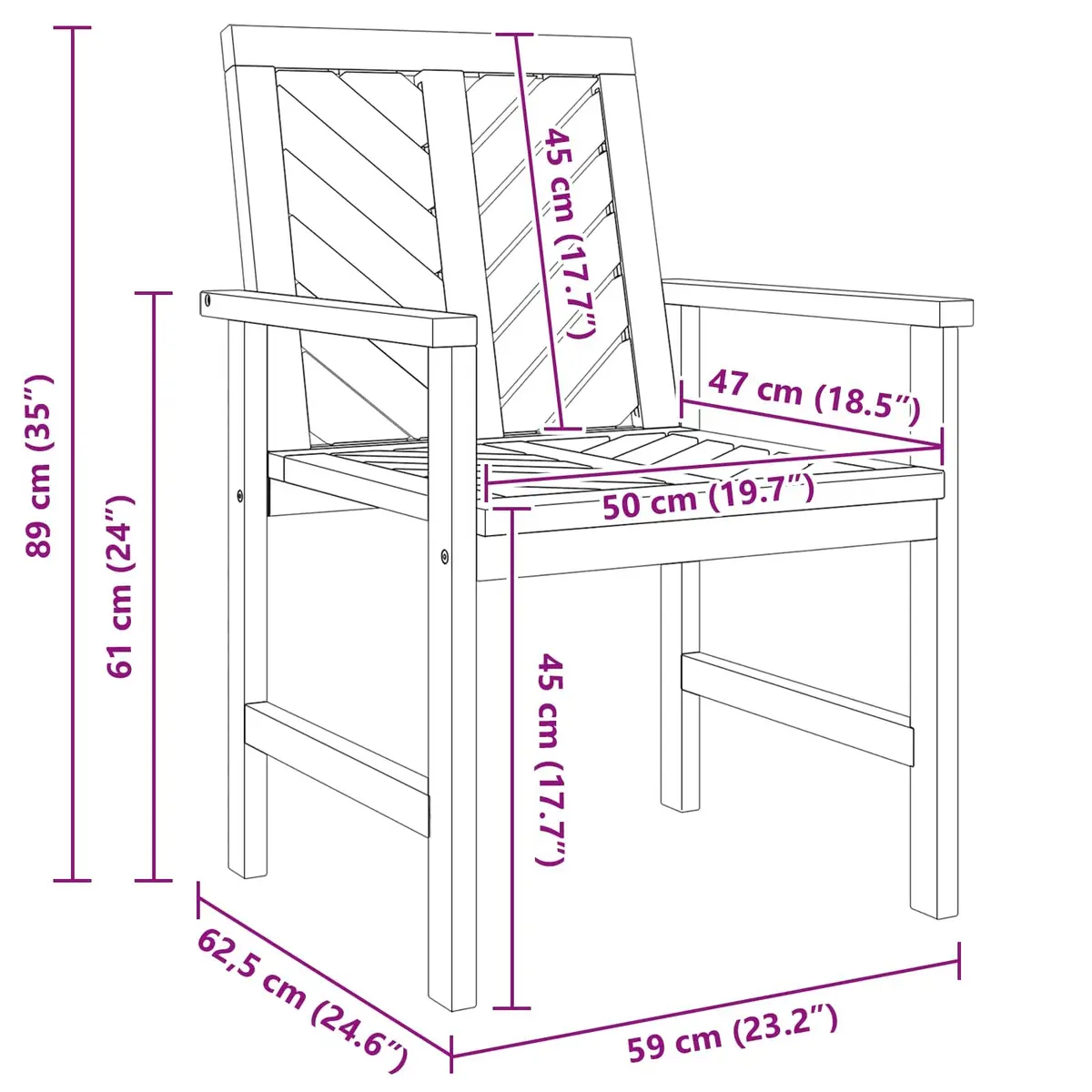 Outdoor Dining Chair Set 8 pcs Solid Acacia Wood Garden Patio Seating Brown