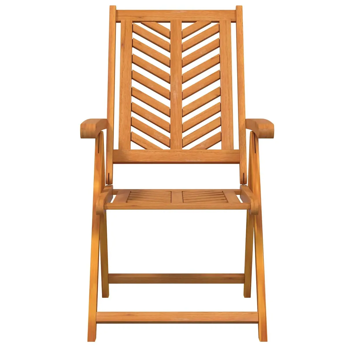 Outdoor Garden Chair Reclining Solid Acacia Wood Brown 4 Piece