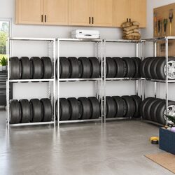 A Friendly 2-Layer Tire Rack for Your Garage Needs