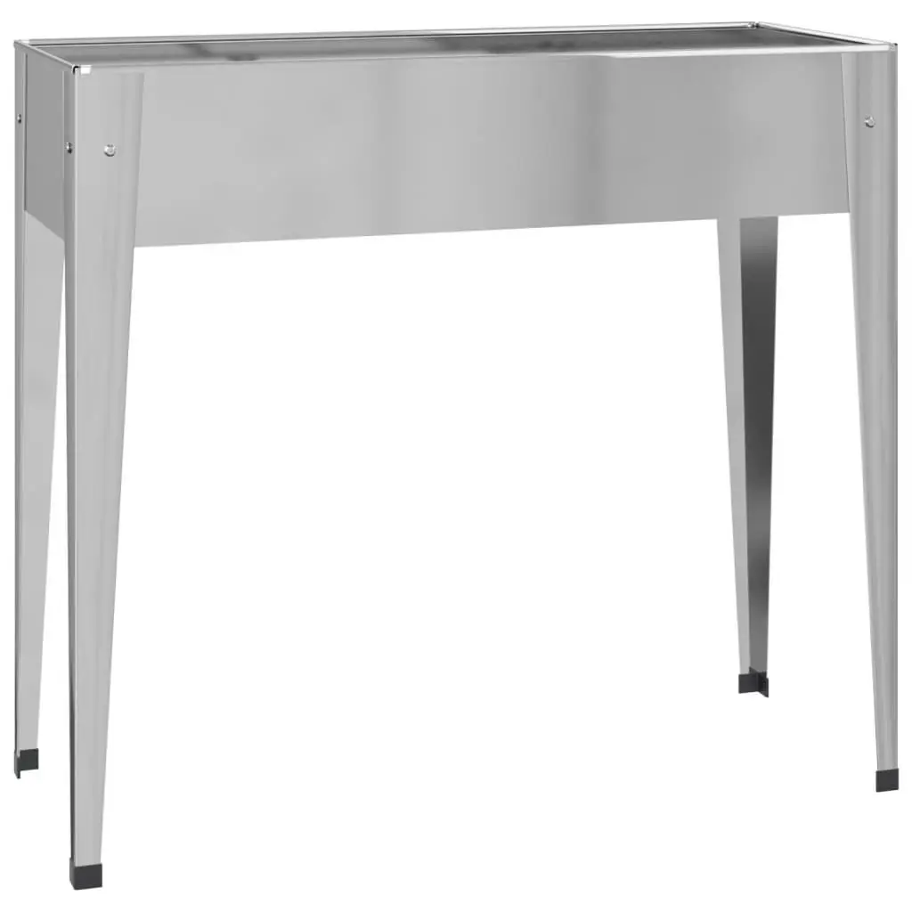 Garden Planters Raised Bed High Feet 2 pcs Silver