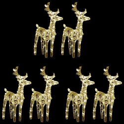 6 Piece Warm White Acrylic Reindeer Lights with 240 LEDs