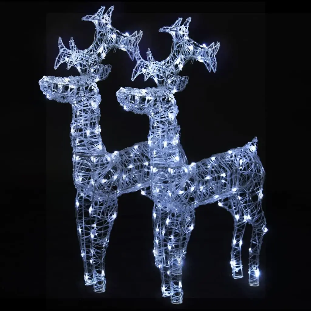 Standing Reindeer Christmas Decorations 2pc LED Light Garden Outdoor Display