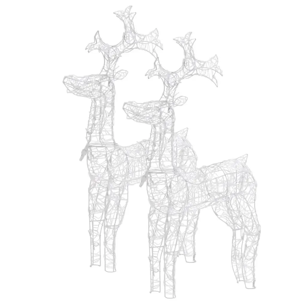 Standing Reindeer Christmas Decorations 2pc LED Light Garden Outdoor Display