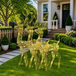 3-Piece 128cm Acrylic Reindeer Christmas Lights