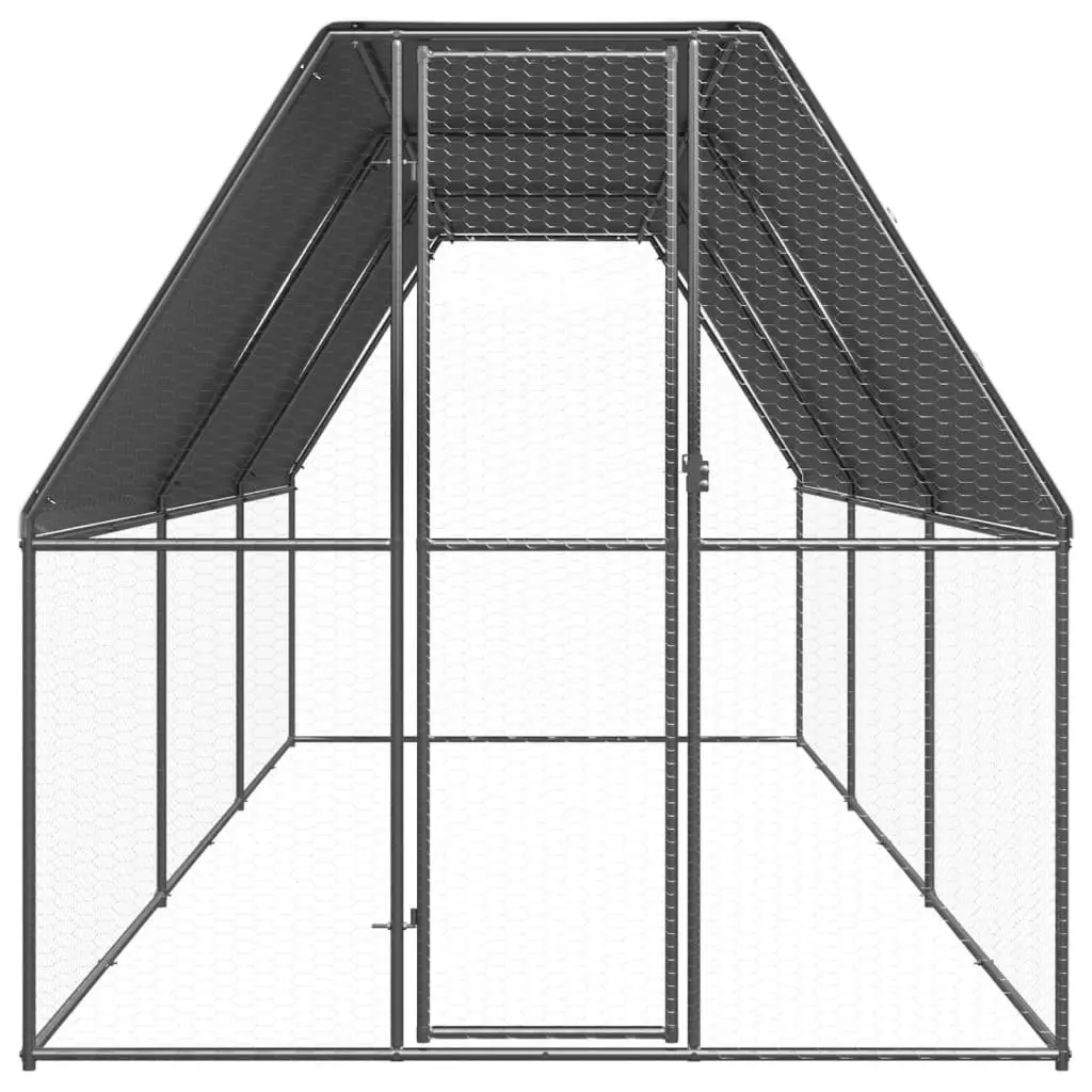 Outdoor Chicken Cage Galvanised Steel 2x6x2m Hen Coop Small Animal Run