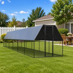 Chicken Coop Outdoor Cage 2x12x2 m Galvanised Steel Small Animal Habitat