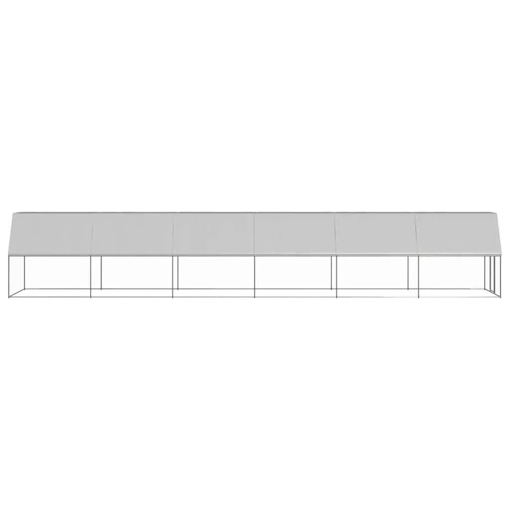 Chicken Coop Outdoor Cage Galvanised Steel 2x12x2 m