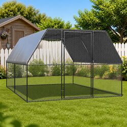 Outdoor Chicken Cage 3x4x2 m Galvanised Steel Frame Poultry Hen House Run Coop