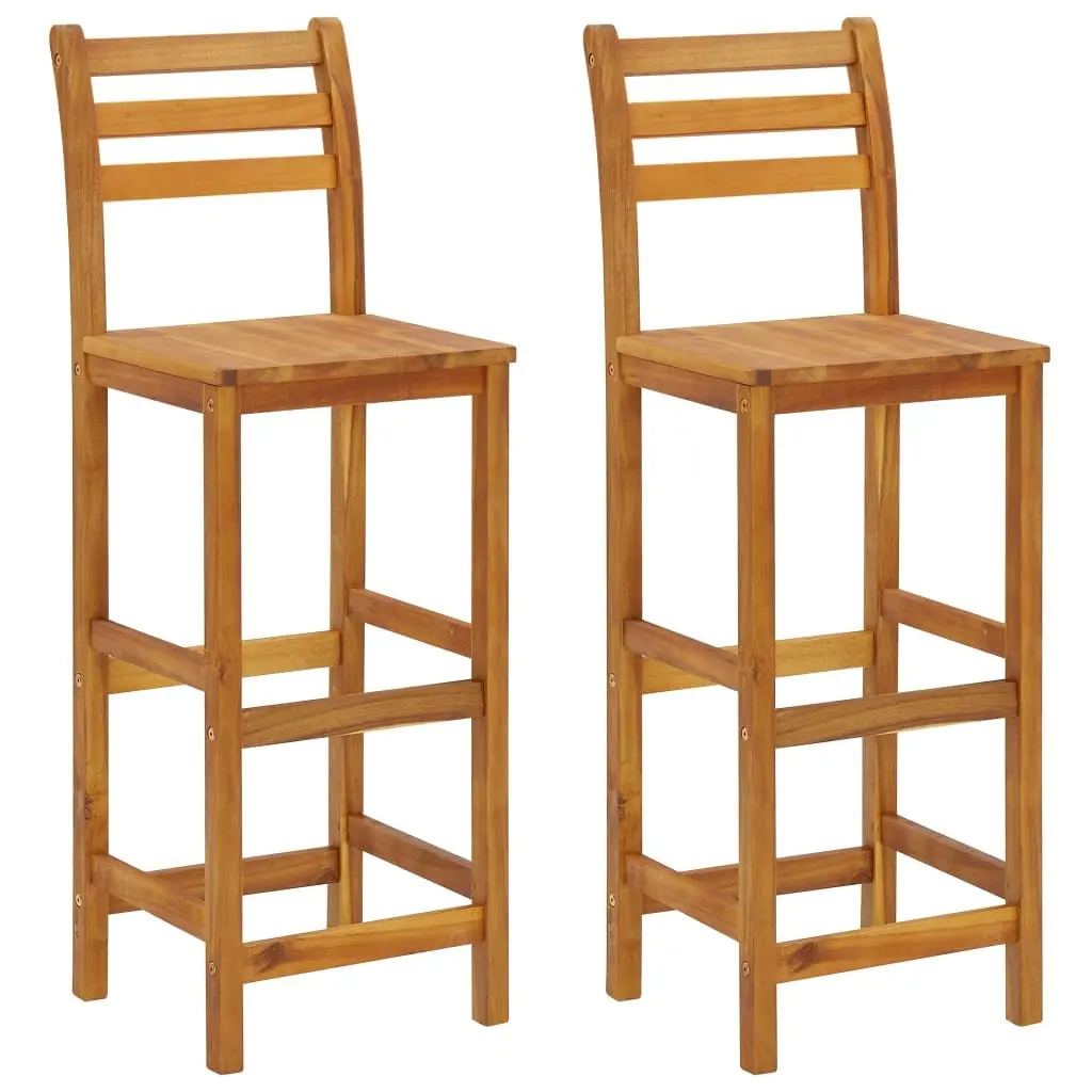 Garden Bar Set Solid Wood Acacia Brown 3 Piece