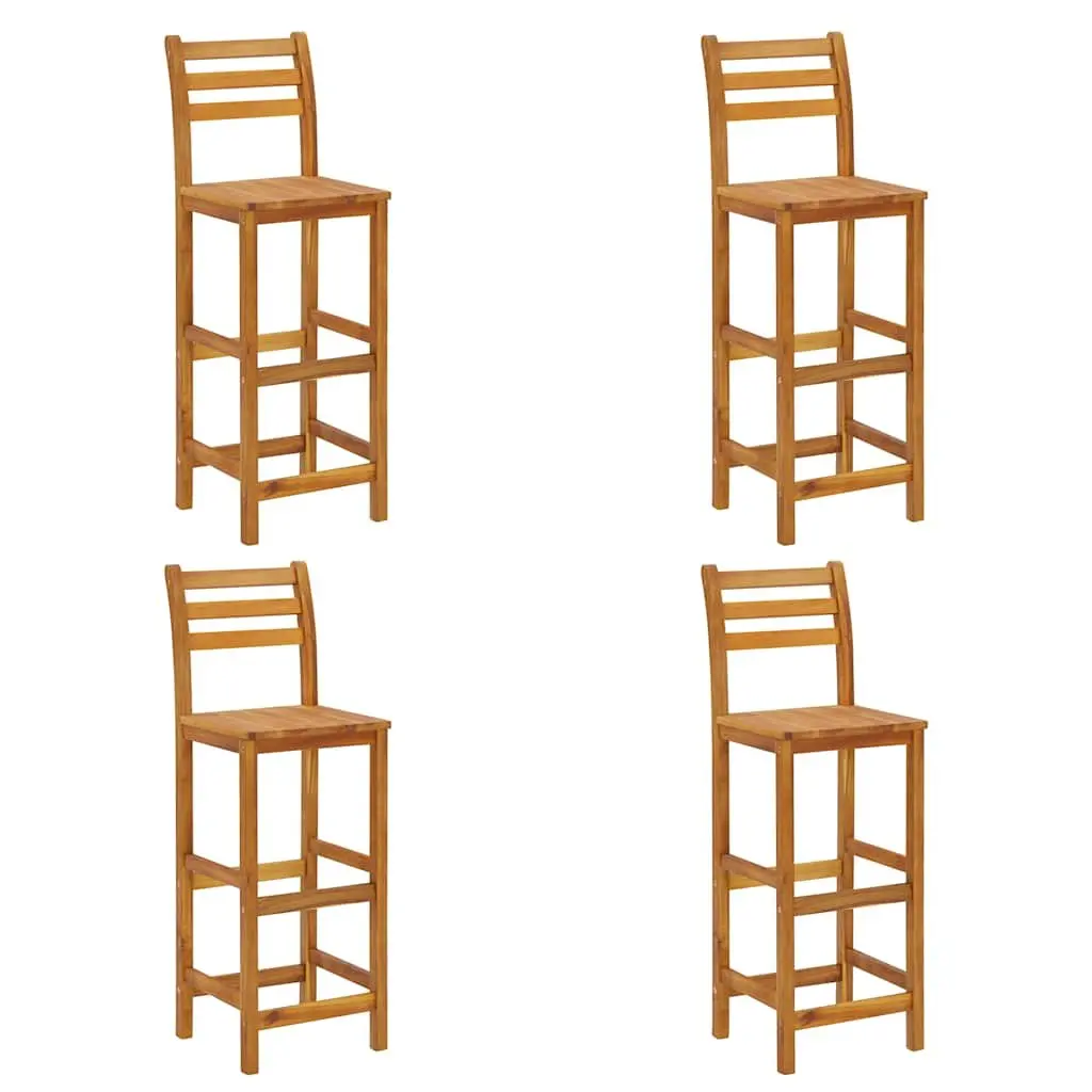 Garden Bar Set 5 Piece Outdoor Patio Dining Furniture Brown Wood