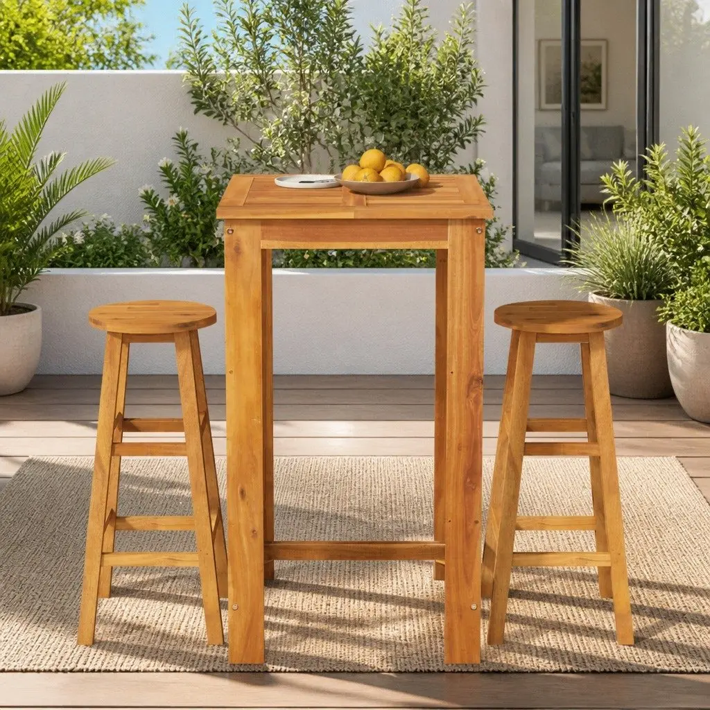 Garden Bar Set in Solid Acacia Wood