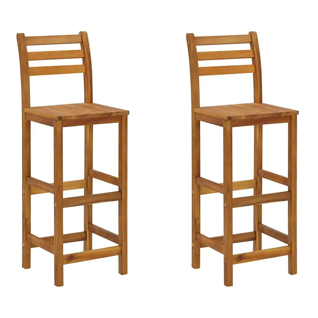 3 Piece Garden Bar Set Solid Acacia Wood Brown Outdoor Dining Furniture