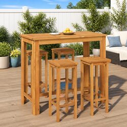 Your 5 Piece Acacia Wood Garden Bar Set Awaits