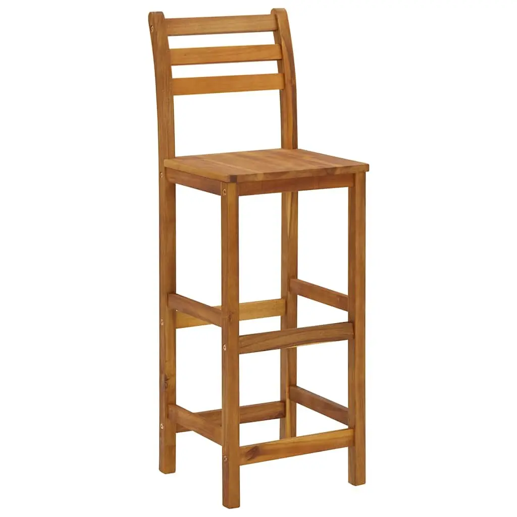 5 Piece Garden Bar Set Solid Wood Acacia Brown Outdoor Furniture Patio Dining