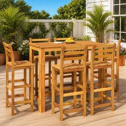Your Friendly 7 Piece Garden Bar Set in Solid Acacia Wood