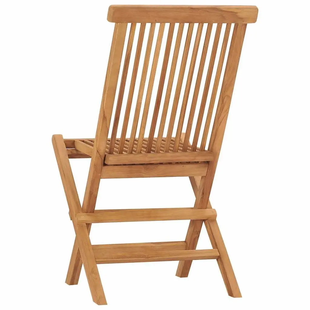 Folding Garden Chairs Teak Hardwood Brown Outdoor Seating 2 Piece