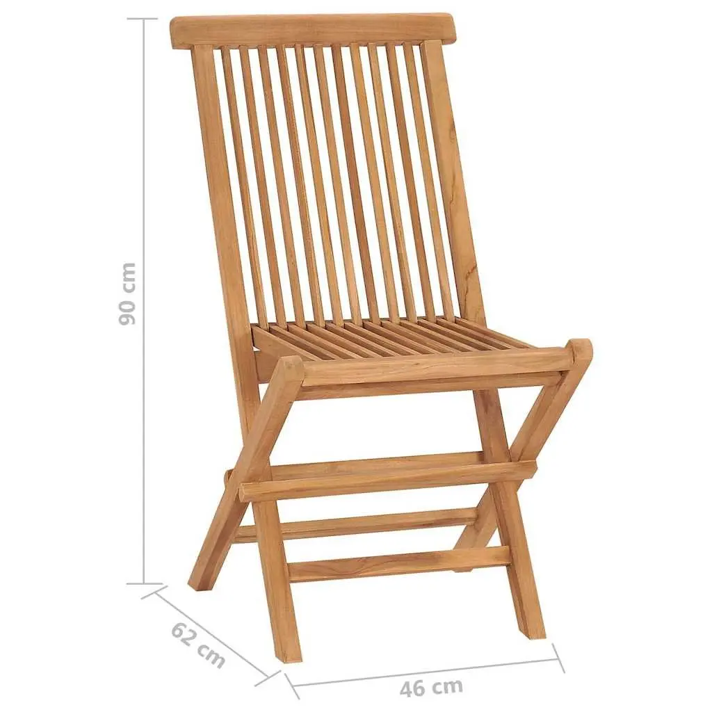 Folding Garden Chairs Teak Hardwood Brown Outdoor Seating 2 Piece