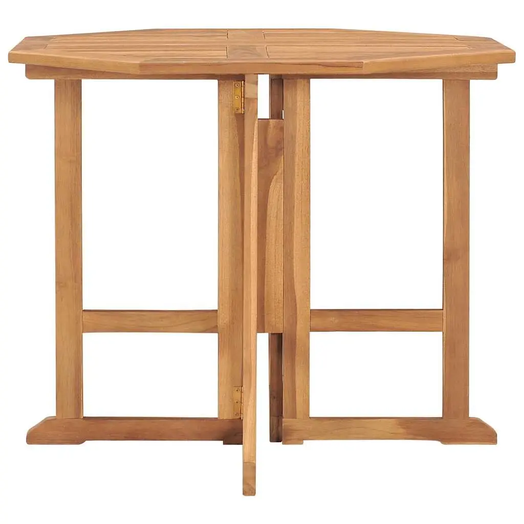 Folding Garden Dining Table Teak Wood Brown 90x90x75cm