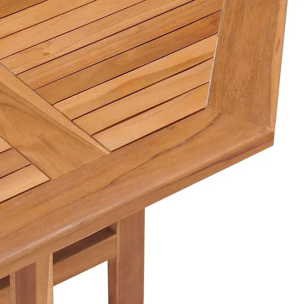 Folding Garden Dining Table Teak Wood Brown 90x90x75cm