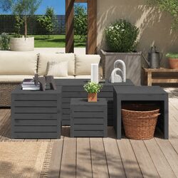 Friendly 4-Piece Garden Storage Box Set in Grey
