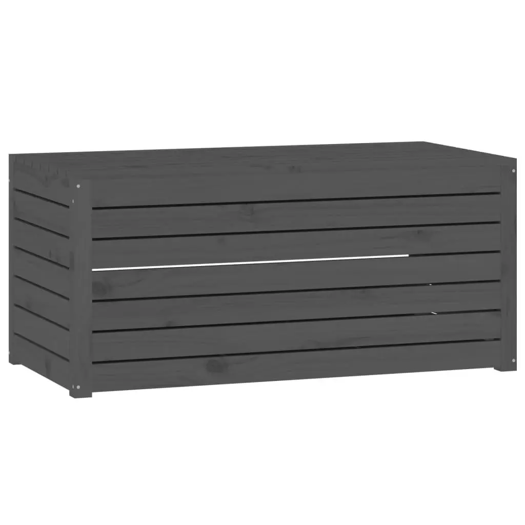 Garden Storage Box Set 4 Piece Grey Solid Pine Wood Outdoor Patio Furniture